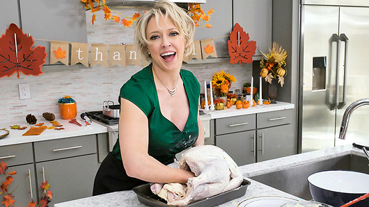 When it comes to preparing a perfect turkey, MILF Dee Williams has a ton of experience getting things nice and moist. She wants to show you just how juicy she can get on her very own show on the MYLF Network! When it comes to her favorite part of the turkey prep process, it is all about getting stuffed! The nasty culinary talk has her pussy hurting for a squirting, so our lucky stud closes his eyes and lets his imagination run wild. He gets transported into the TV to fuck his fantasy stepmom Dee, and she could not be more pleased. She lets him stuff her sweet pussy until she gets her fill. Dees rocking body is just one more thing to be Thankful for this holiday season!
